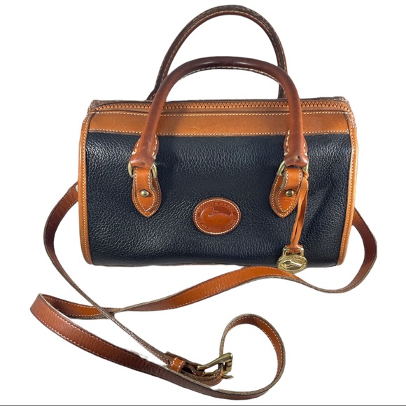 Vintage Dooney & Burke- Black/Brown Leather Handbag w/ Shoulder Strap - Picture 3 of 12